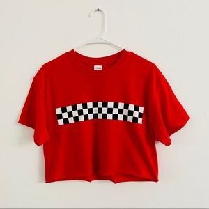 Rue21 Red Checkered Crop Top Medium